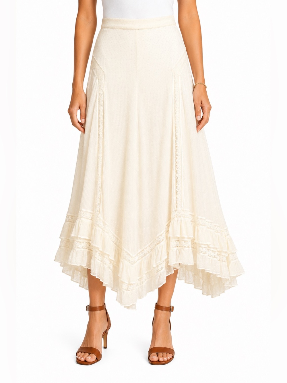 Zimmerman Elegant Cream Maxi Skirt